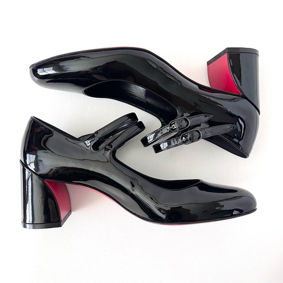 CHRISTIAN LOUBOUTIN || Miss Jane 55 Black Patent Pumps EU 38.5 - Picture 8 of 11